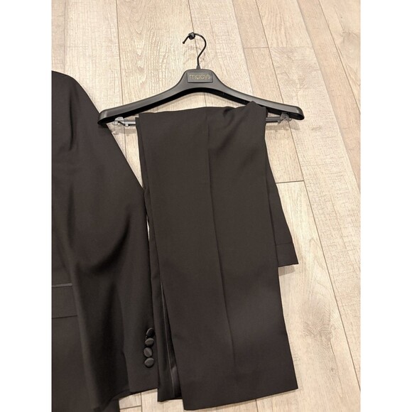 Kenneth Cole Reaction Tuxedo 40S Jacket 33x25 Pants Black Techni-Cole Slim Fit - Picture 3 of 14